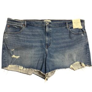 Abercrombie & Fitch‎ Mom Jean Shorts High Rise Distressed Denim Size 36/22